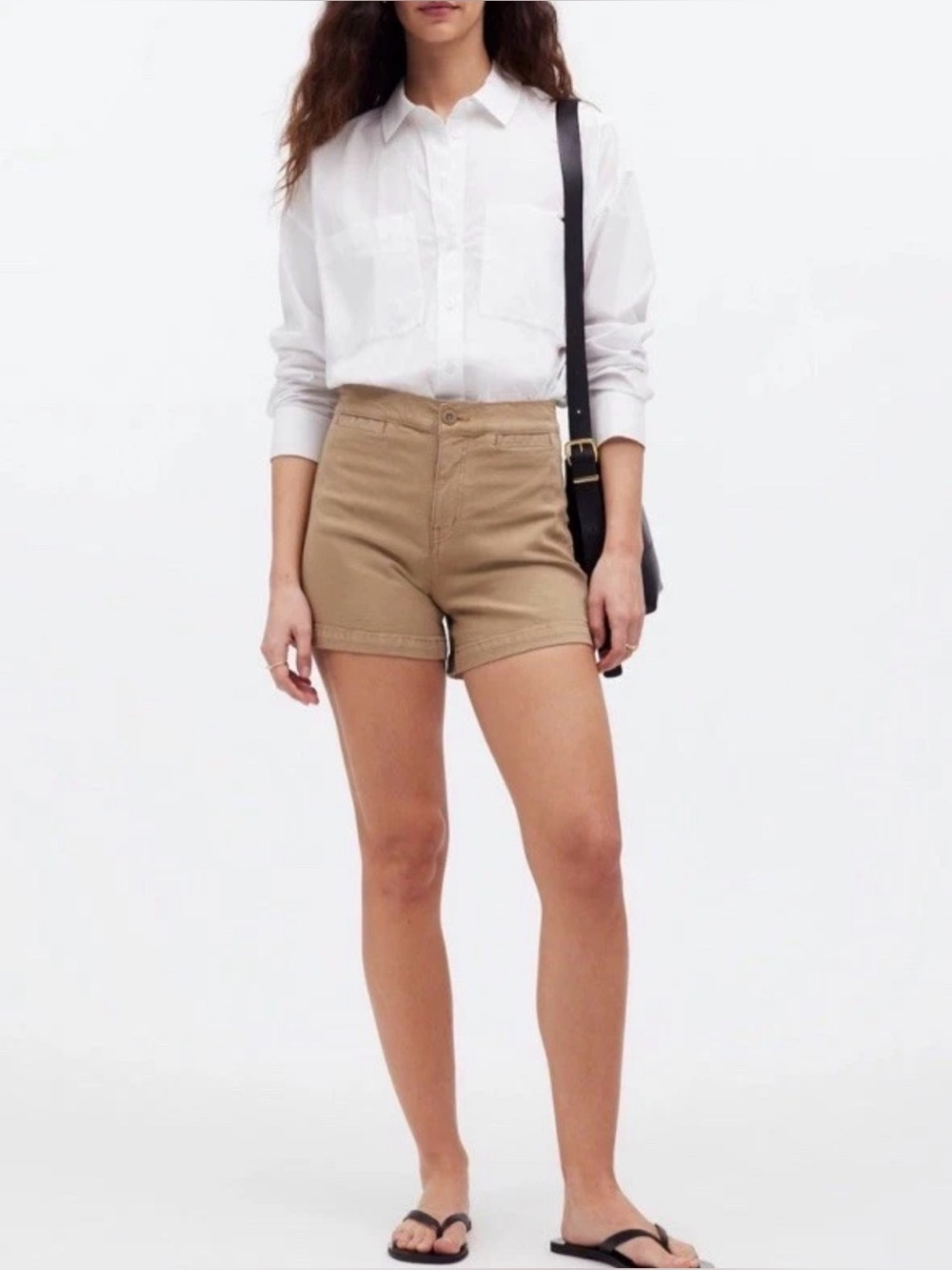 Madewell The Emmett Short High Rise Welt Pocket Khaki Desert Tan Size 27
